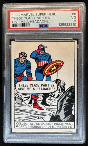 1966 Donruss Marvel Super Heroes These class parties give me a headache! 6 PSA 3