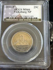 Vicksburg NP 2011 P Washington Quarter PCGS MS 66 Silver Coin Collection Coin |