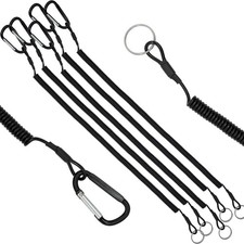 Stretchy Spiral Keyring Spiral Lanyard Retractable Coil Spring Keychain Anti-...