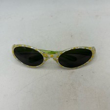 Claires Sunglasses Sun Daisy Yellow White Floral Pattern Oval Lenses Retro Chic