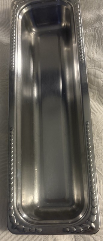 Bon Chef 5410 Stainless Steel 3 QT 1/2 Size Long Rectangular Laurel Food Pan A