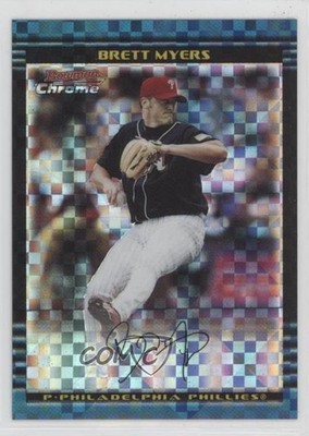 2002 Bowman Chrome Draft Picks & Prospects X-Fractor 4/150 Brett Myers 05v0