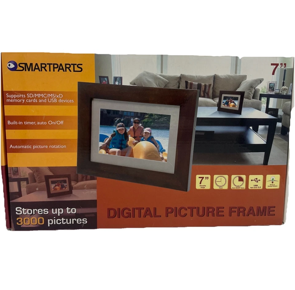 SMARTPARTS 7" Digital Picture Frame 128MB 3000 Pictures SD/MMC/MS Cards - Image 2 of 4