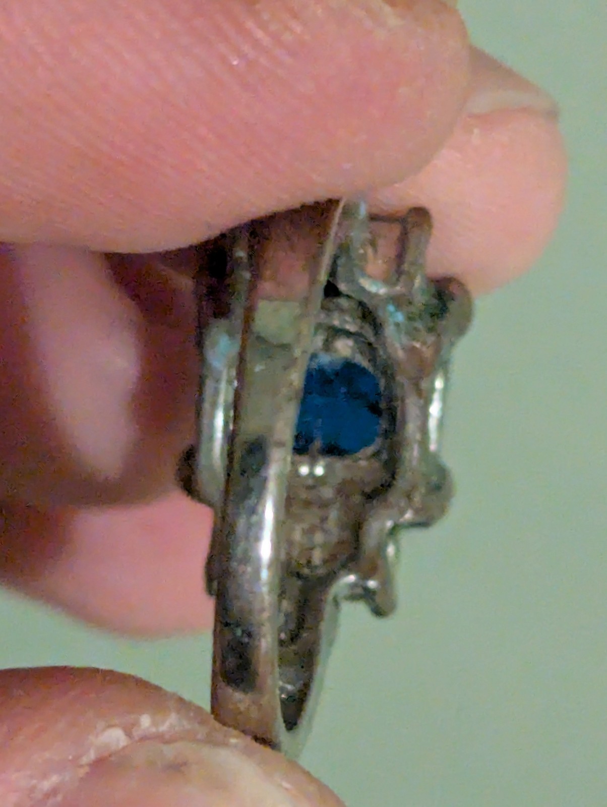 Rectangular Blue Rhinestone Ring - image 24