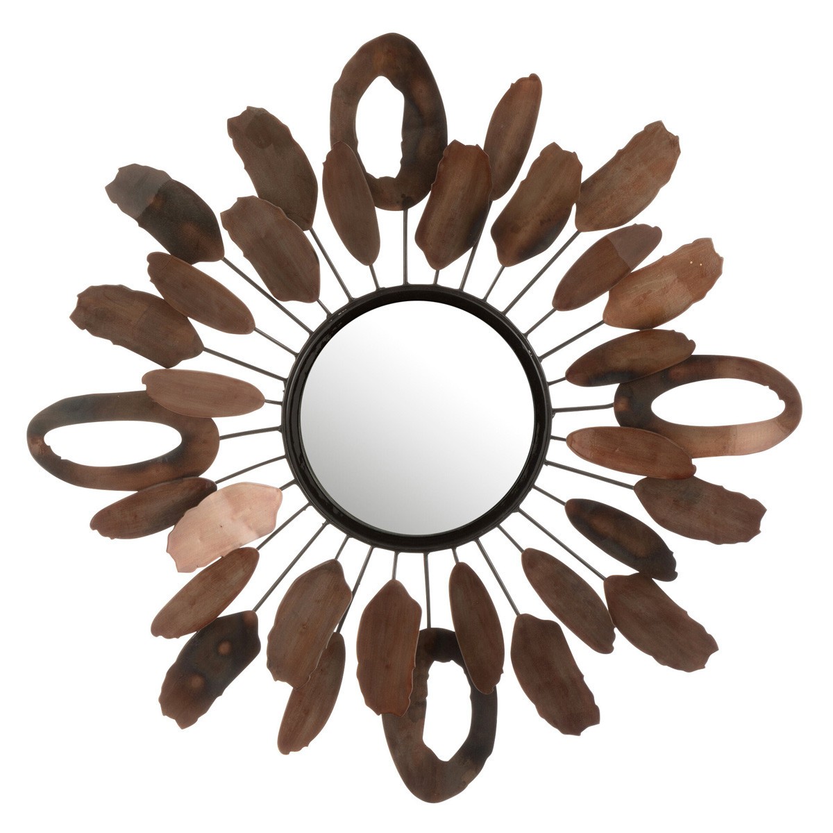 Miroir mural design Morceaux d'exception avec cadre en bois marron