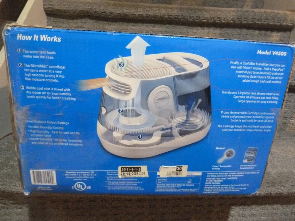 Vicks Filter Free Cool Mist 1.0 Gallon Humidifier YS-872 excellent cod - Image 3 of 3