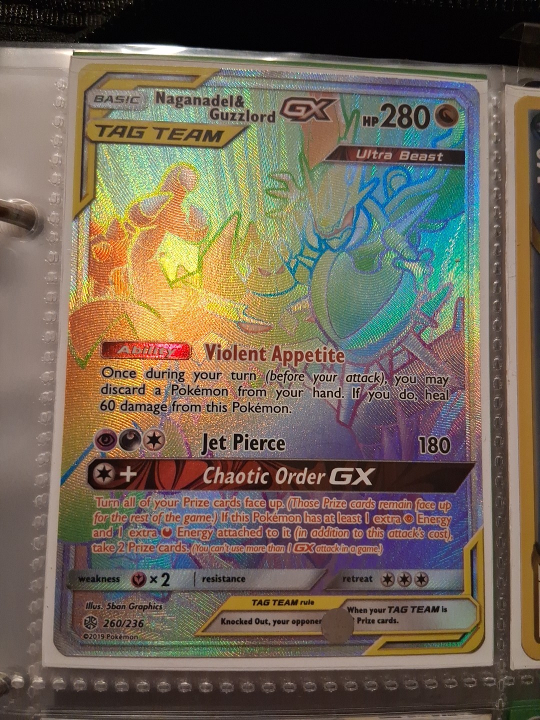 Naganadel & Guzzlord GX 260/236 Cosmic Eclipse Secret Rare NM Condition