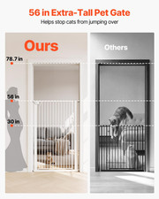 VEVOR Extra Tall Pet Gate for Cats, 29-41 in Adjustable Width, 56 in High Dog Ga
