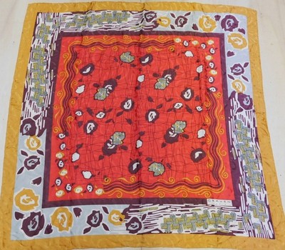VINTAGE WOMEN'S CARVER 100% PURE SILK SILK SILK SOIE SCARF (691) 90cm x 92cm