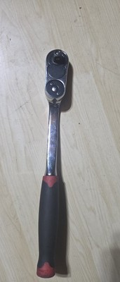 Pittsburgh Pro Flex-Head Ratcheting 1/2 in Wrench Chrome Vanadium Black Red