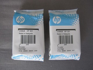 Original HP 301 Drucker Patronen.2 Stück noch in Plastikhülle Verschlossen.