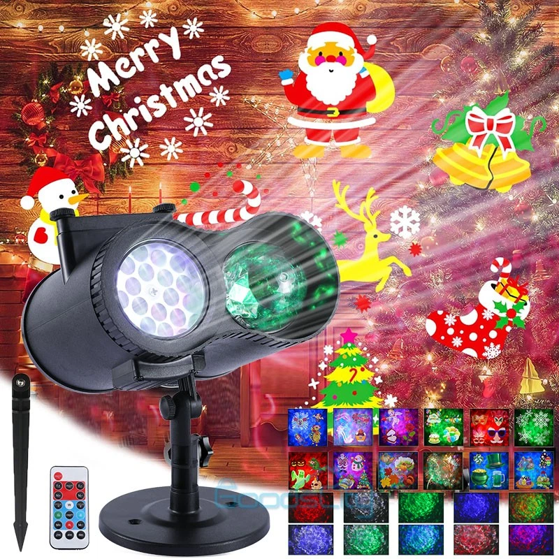 2025 NUEVO Halloween Navidad Proyector Láser Luz Exterior Paisaje Navidad Lámpara Foto 3 de 4