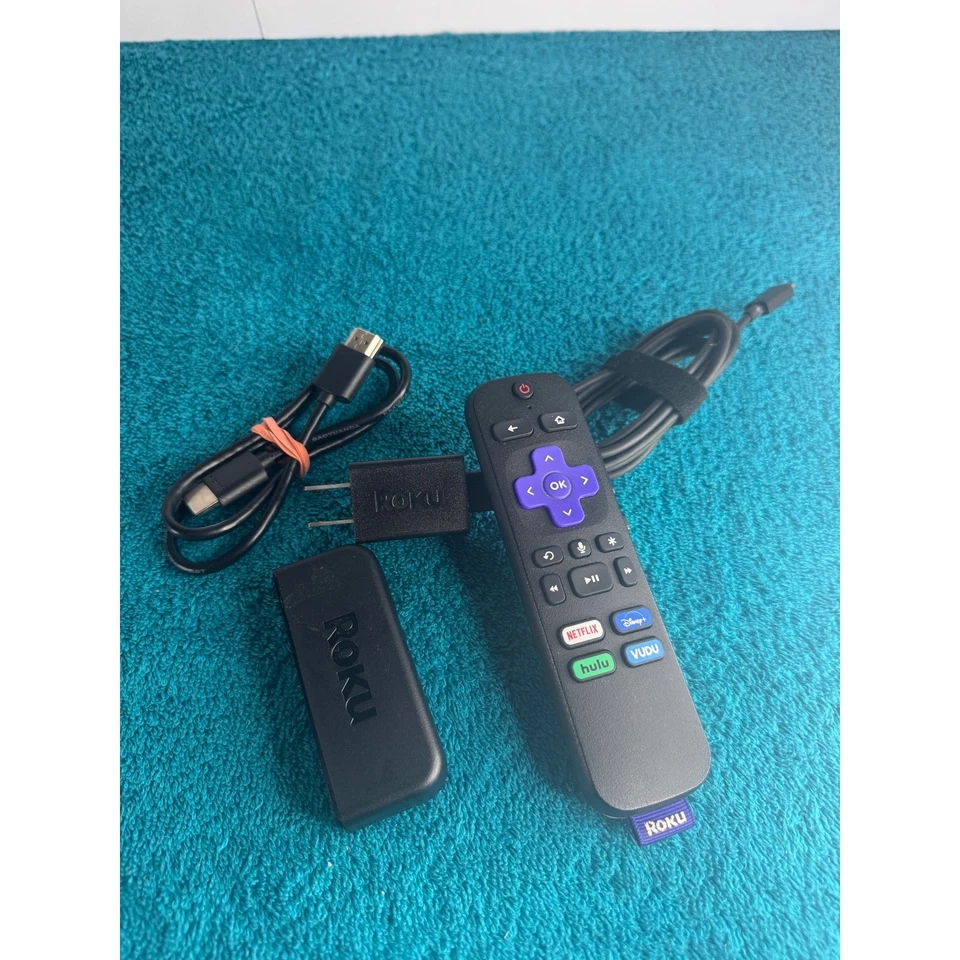 Roku Streaming Media Player Stick 3900X com adaptador de alimentação remoto e cabo HDMI - Imagem 3 de 4