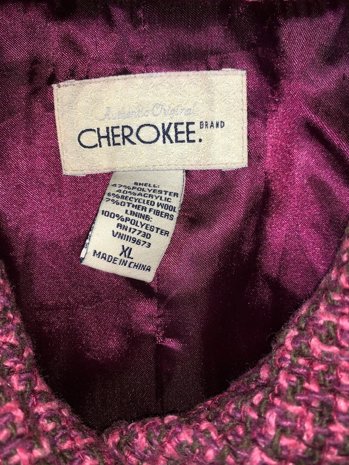 二手切诺基单排扣及膝长绒大衣女式(XL 码) — 第 2/4 张图片