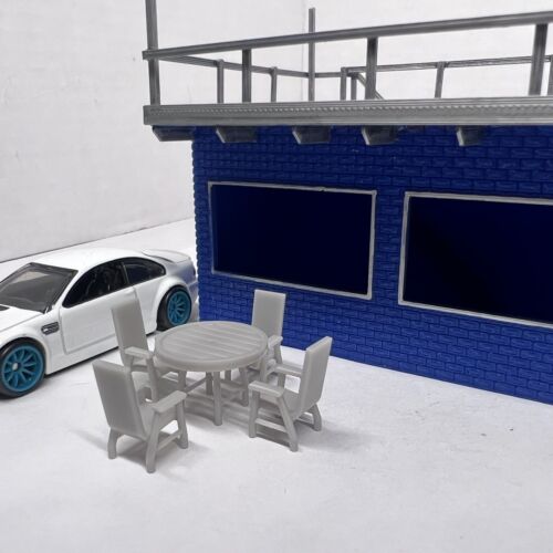1/64 Diorama Patio Set W/ Chairs For Hot Wheels, Tarmac Works, Matchbox, Inno64 - Picture 5 of 12