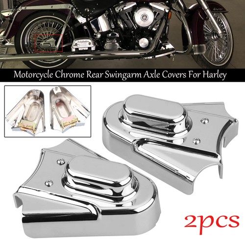 Rear Swingarm Axle Covers For Harley Softail 86-07 FXST FLSTN FLSTS Fatboy FLST - Picture 11 of 24