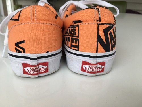 Vans Off the Wall Era Logotipo Mandarina Zapatos Negros Para Hombre 6 Tenis de Lona Con 7,5 - Imagen 6 de 7