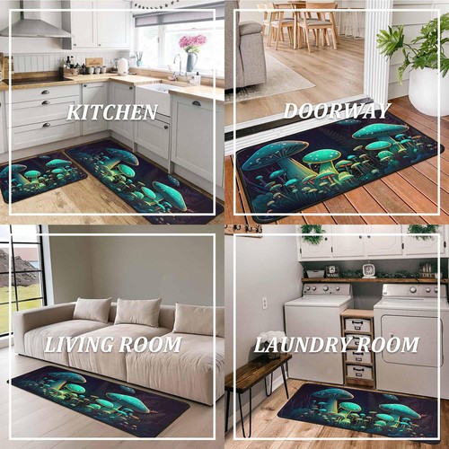 Mushroom Kitchen Rugs and Mats Non Skid Washable Absorbent Stain ResistantDur... - Picture 5 of 9