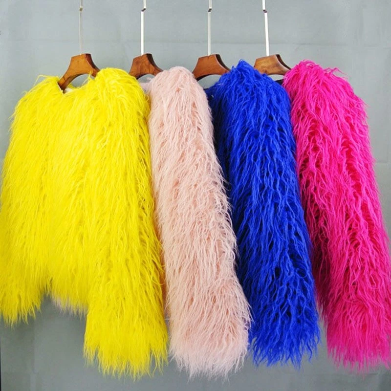 Colorful top shaggy jacket