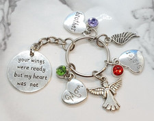 "Your wings were ready..." Memorial Keyring - Sympathy Funeral Gift