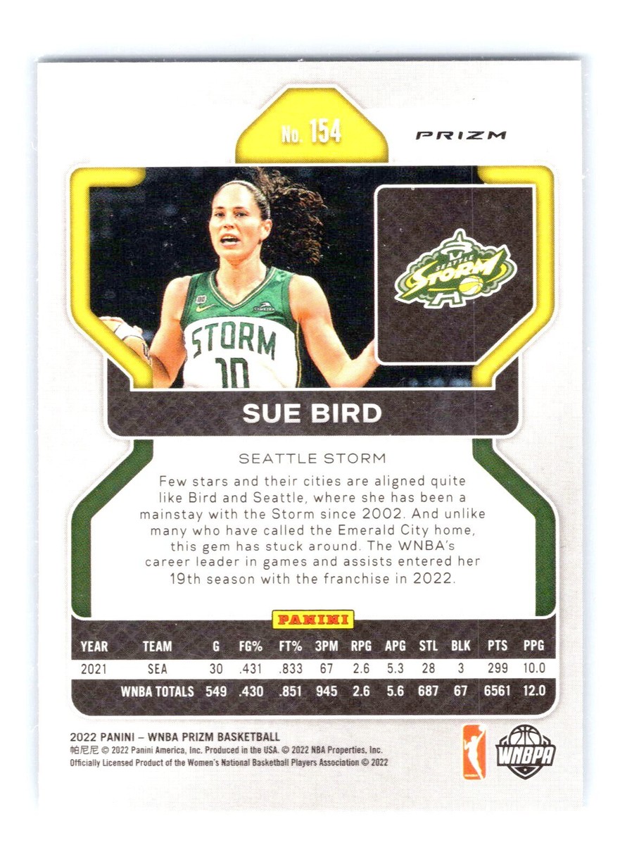 WNBA Sue Bird サイン入り雑誌 2022 Panini Prizm WNBA - Sue Bird #154 Green Prizm for sale