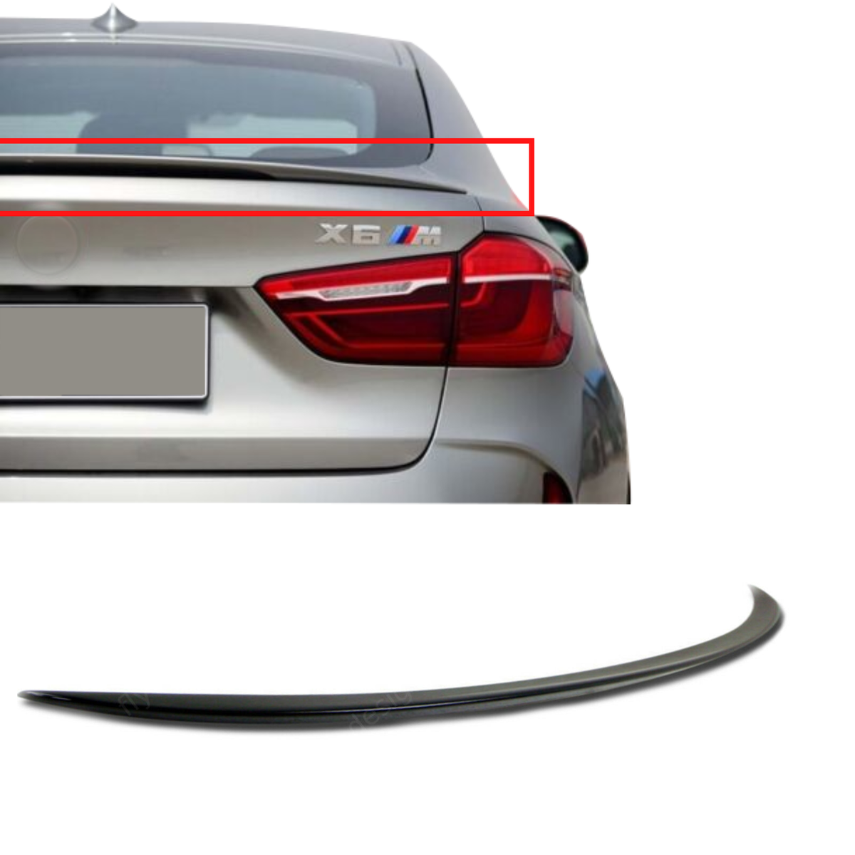 Heckspoiler BMW X6 F16 Von 2015 Bis 2019 X6M Schwarzer Glanzspoiler