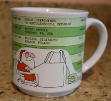 VTG Boynton Christmas Santa Computer Coffee Mug Hieronymous Bosch Art Museum