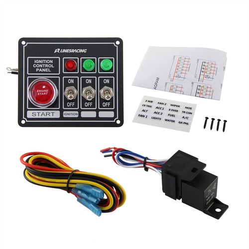 LR Racing Switch Panel Ignition Engine Start Rocker 3 Pins & Lights Switch Panel - Picture 2 of 11