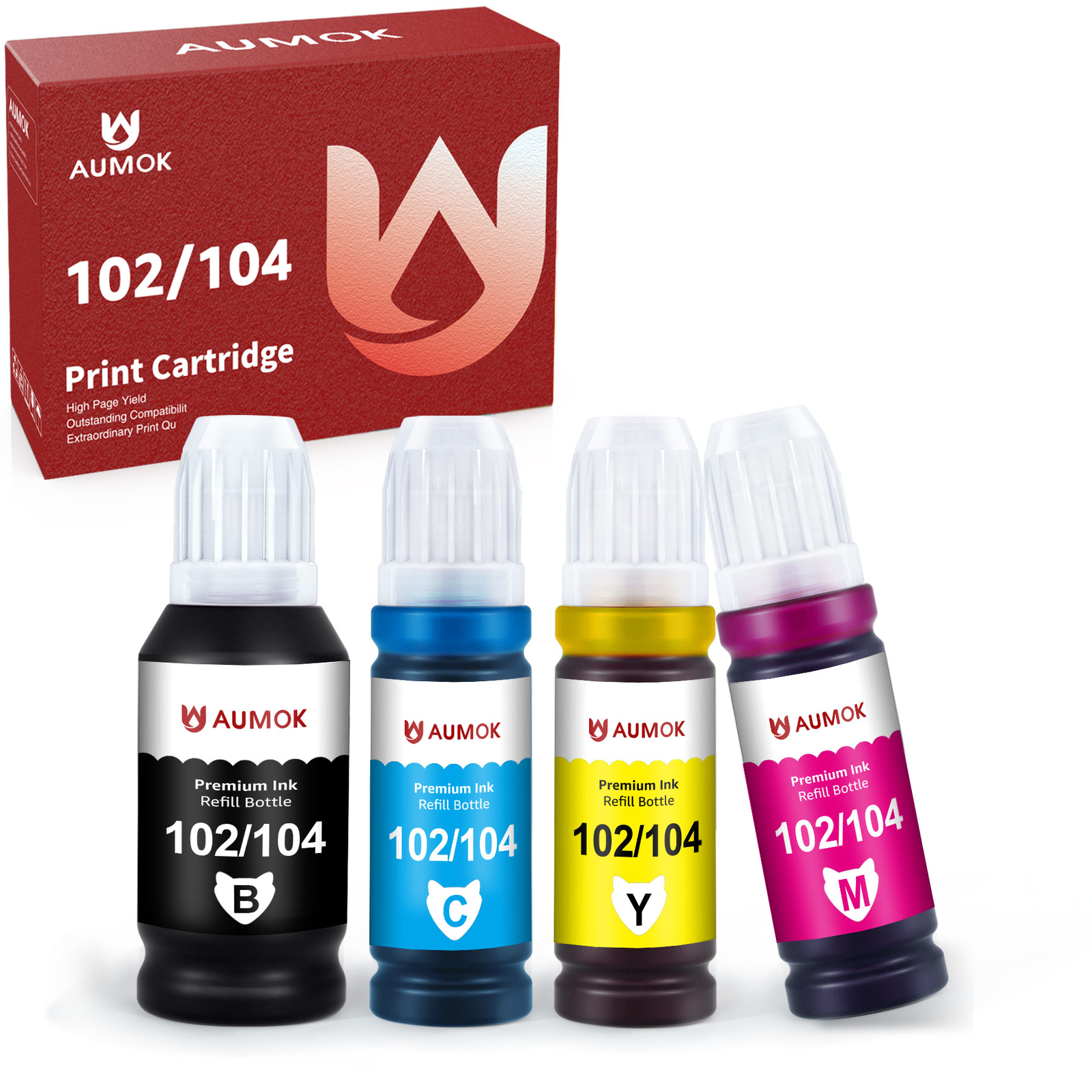 TOPRINT 4 Couleurs 104 Bouteilles D'encre Compatibles Pour ET-2710 ET-2711 ET-2712 ET-2714 ET