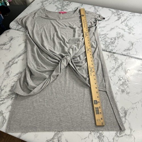 Simply Southern Size Medium Twist Tunic Mini Dress Gray Knit Beach Cover Up - Picture 8 of 15