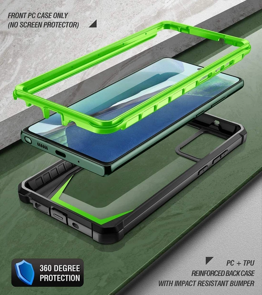 Funda Para Samsung Galaxy Note 20 | Poética [Doble Capa] Cubierta Transparente Verde Foto 2 de 4