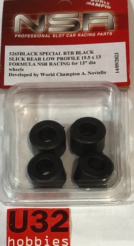 Pneus Arrière NSR Trued & Collés - 19x10mm - Pour Slot Cars 1:32 - Réf. 9005 - Fabriqué En Italie