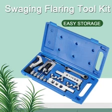 Single Flaring Tool & Swaging Tool Kit for HVAC Tubing Copper Pipe Flaring