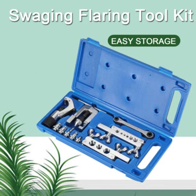 Single Flaring Tool & Swaging Tool Kit for HVAC Tubing Copper Pipe Flaring