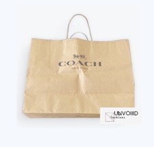 COACH NEW YORK  Paper Shopping/ Gifting Tote Bag Sz 15.5  L X 12  H Brown