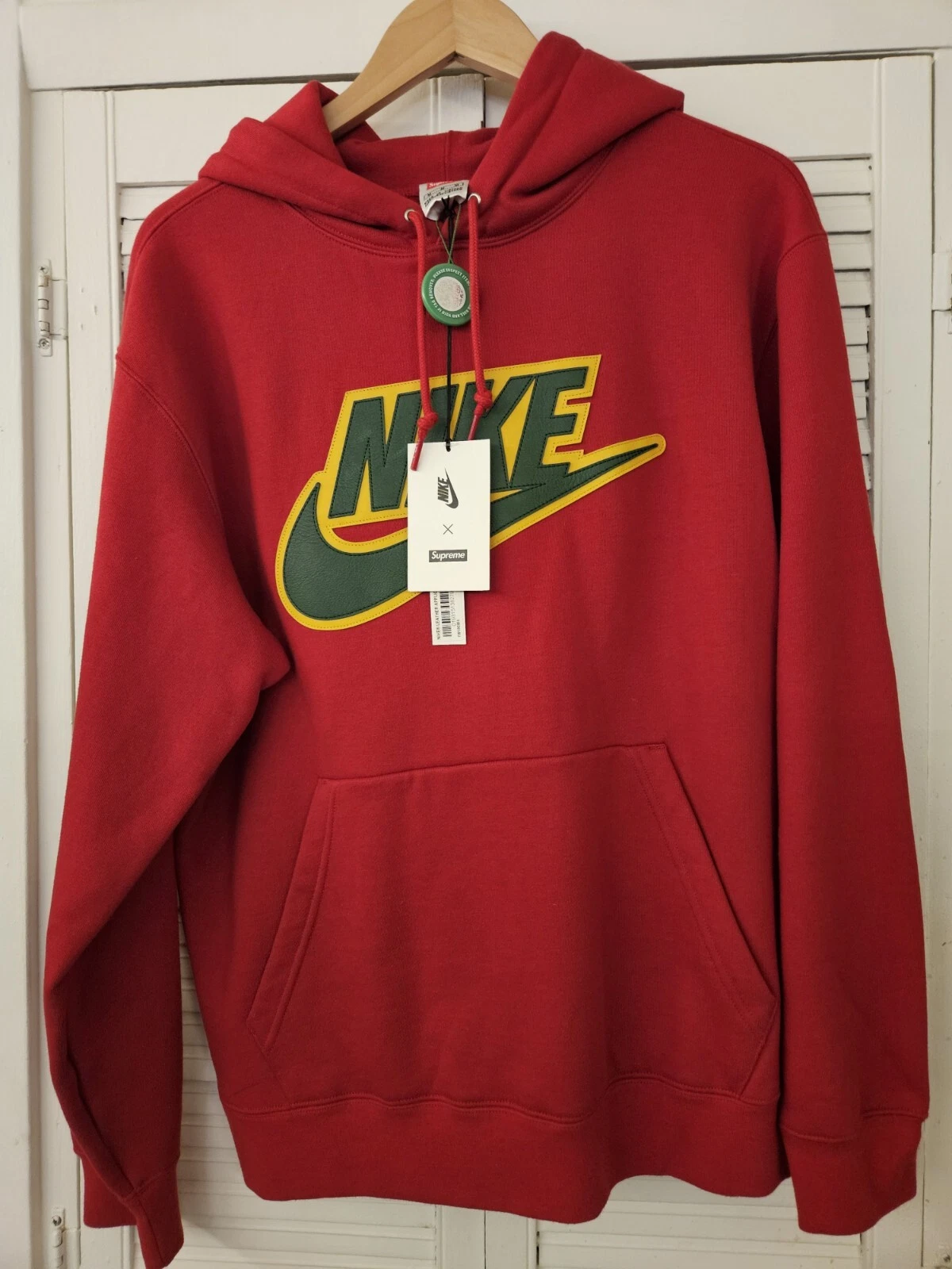 Sweat à capuche appliqué en cuir Nike x Supreme pour homme taille moyenne   StockX vérifié
