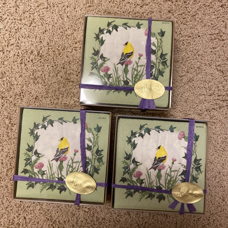 Servilletas florales y de aves de bebida entretenidas de 10”x10” The Berkshire Gallery Foto 2 de 4