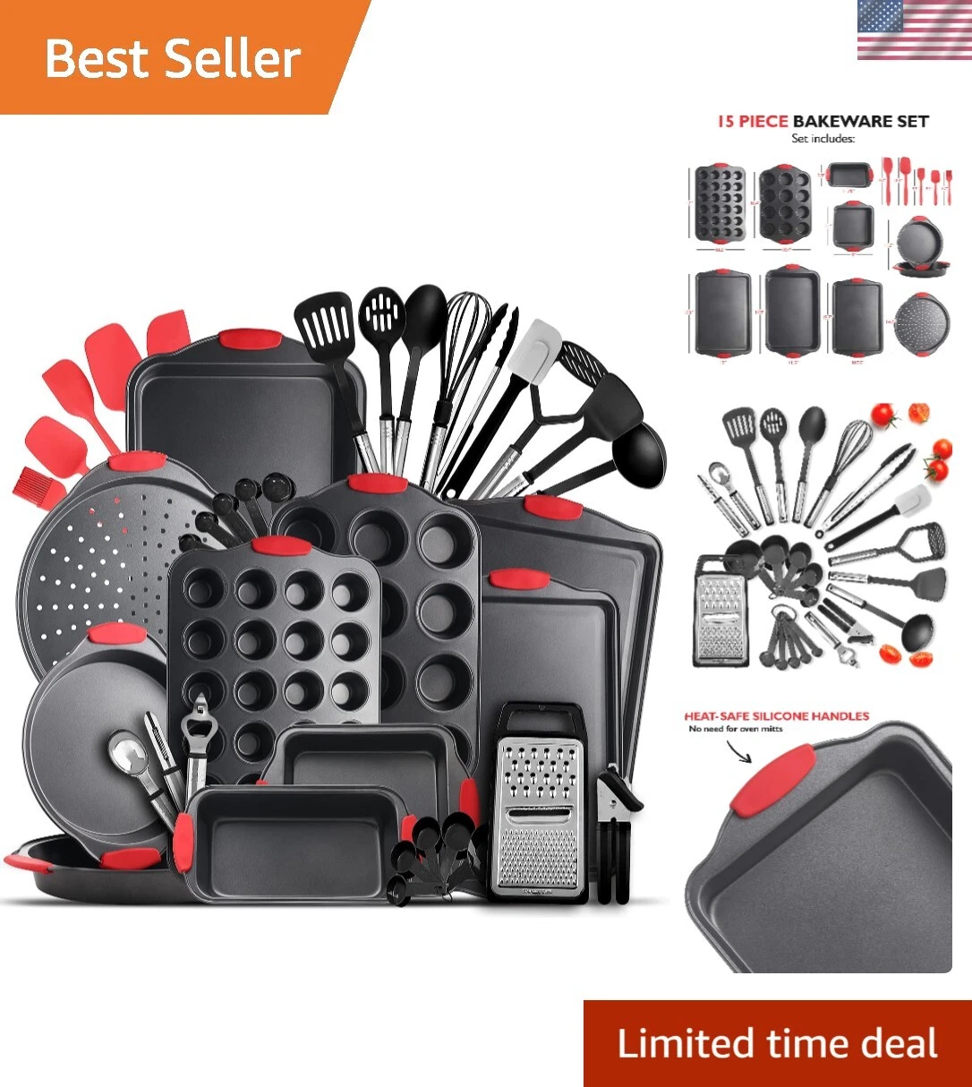 Baking Pan Set, 39 Piece Premium Baking Set, Nonstick Bakeware Sets BPA Free,...
