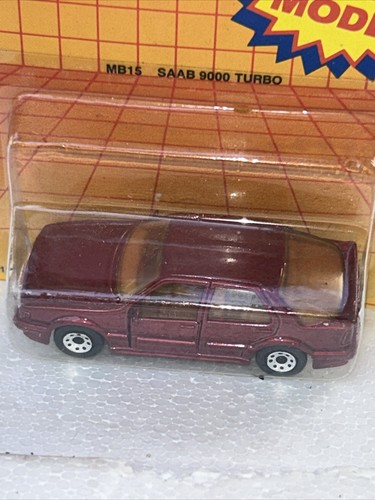 VTG 1987 Matchbox Red Maroon Magenta Saab 9000 Turbo MB15 NIP - Picture 5 of 6