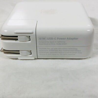 Apple MRW22LL/A 61W USB-C Power Adapter // model A1947 