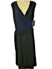 Ralph Lauren sleeveless Dress Dorena Black Navy 8 New $145