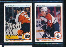 Lot (2) 1990-91 Upper Deck Flyers #138 Eklund #275 Baron Signed autograph (EJ105