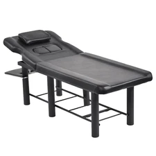 185cm Professional Stationary Massage Table with Backrest for Treatment Table---