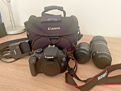 Canon EOS 1200d + 2 Objektive EFS 18-55 + EFS 55-250, orig. Tasche  Zubehörpaket
