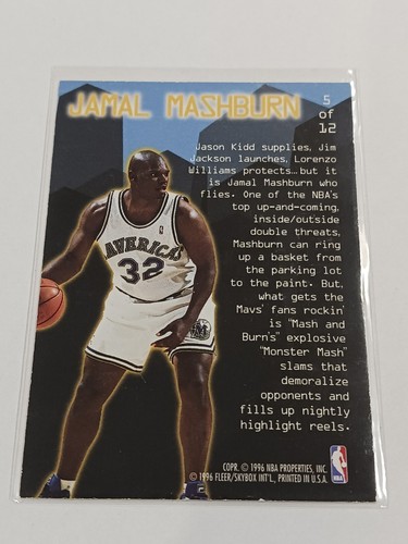 1995-96 Fleer Ultra Jamal Mashburn Jam City Hot Packs #5 Dallas Mavericks - Picture 2 of 2