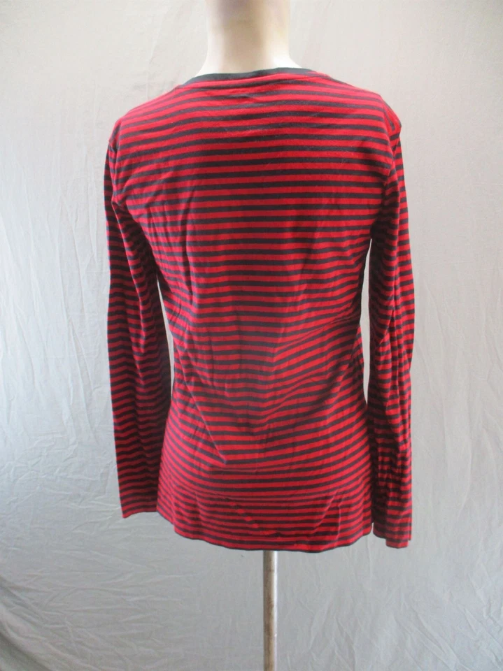 Top manga larga Great Northwest talla S para mujer mezcla de algodón a rayas cuello en V 345 Foto 4 de 4