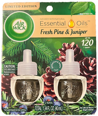2 Count Air Wick Scented Oil Refills - Fresh Pine & Juniper - Christmas Tree