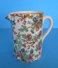 Vintage Lord Nelson Pottery Pitcher Jug England Indian Tree Pattern 4.25" Tall