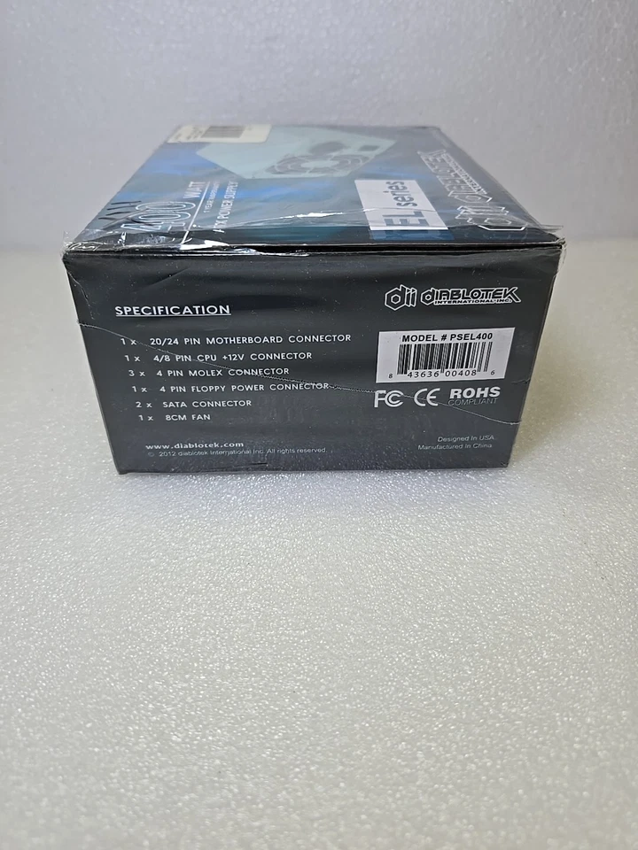 Diablotek EL Series PSEL400 400Watt ATX Power Supply New In Box - Image 4 of 4