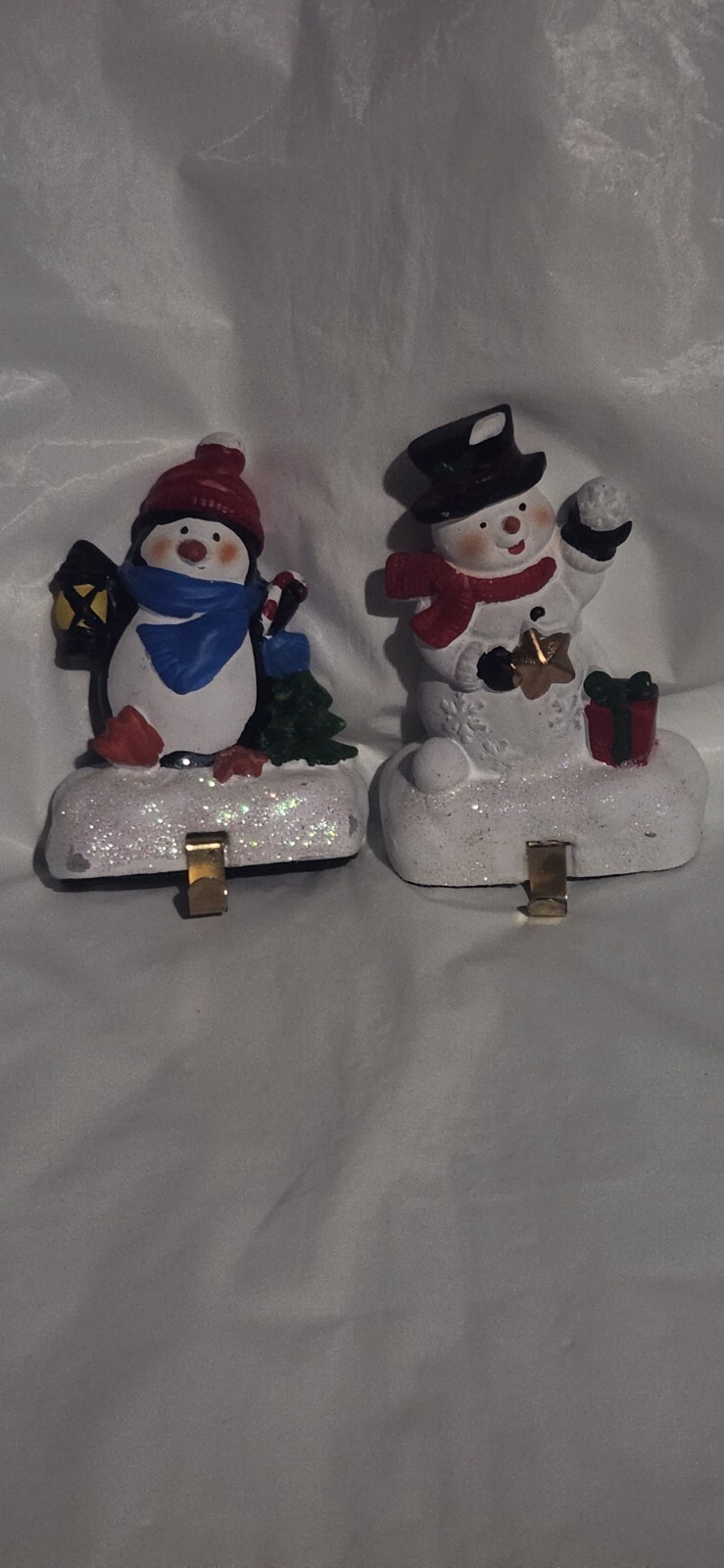 CHRISTMAS CERAMIC STOCKINGS HOLDERS eBay